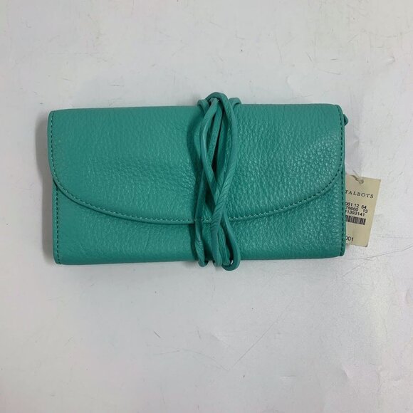 Talbots‎ Women's Leather Wrap Zipper Makeup Jewelry Wrap Wallet NWT - Picture 1 of 12